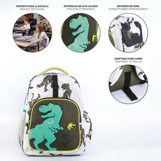 MOCHILA ESCOLAR MEDIANA 42 CM JURASSIC PARK GREEN image 3