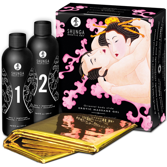 SHUNGA EROTIC MASSAGE GEL ORIENTAL BODY SLIDE STRAWBERRIES AND CHAMPAGNE image 0