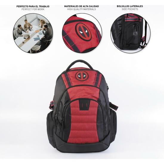 MOCHILA CASUAL TÉCNICA DEADPOOL DARK RED image 3