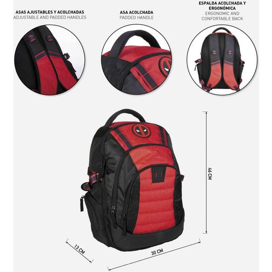 MOCHILA CASUAL TÉCNICA DEADPOOL DARK RED image 4