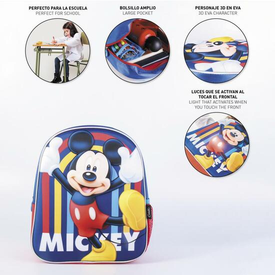 MOCHILA INFANTIL 3D LUCES MICKEY DARK BLUE image 3