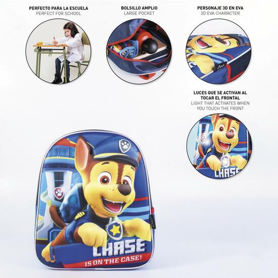 MOCHILA INFANTIL 3D LUCES PAW PATROL DARK BLUE image 3