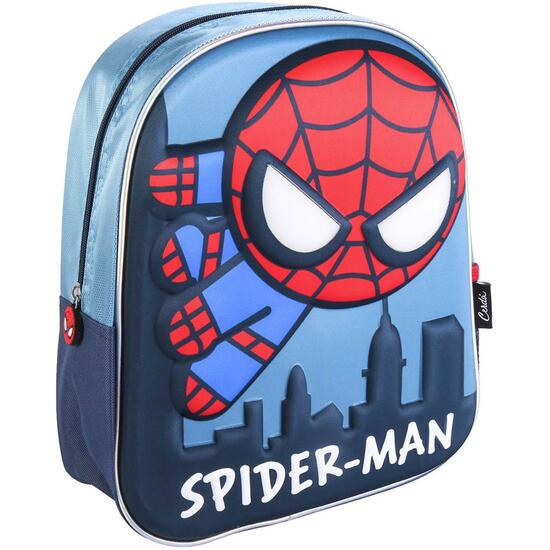 MOCHILA INFANTIL 3D LUCES SPIDERMAN BLUE image 0