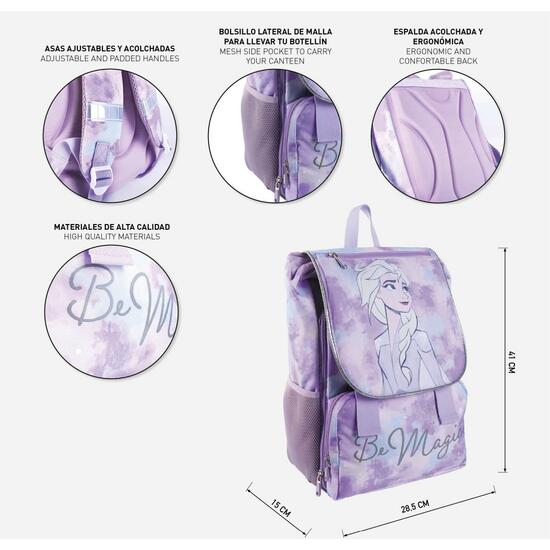 MOCHILA ESCOLAR GRANDE EXTENSIBLE FROZEN II LILAC image 4