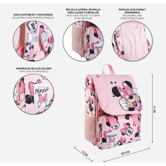 MOCHILA ESCOLAR GRANDE EXTENSIBLE MINNIE PINK image 4