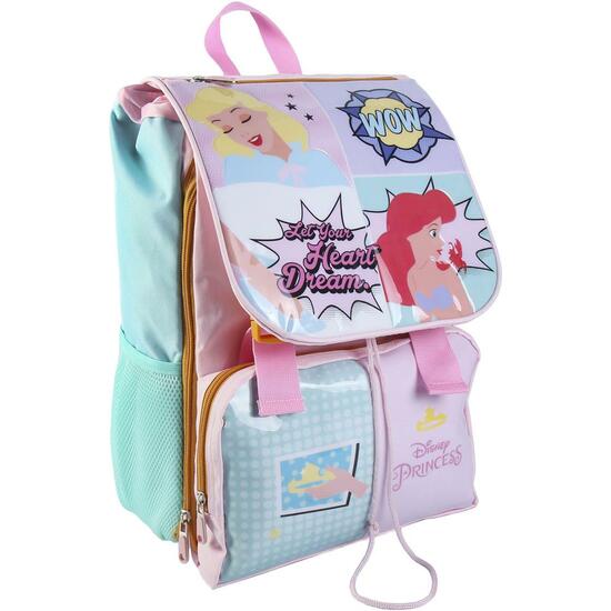 MOCHILA ESCOLAR GRANDE EXTENSIBLE PRINCESS PINK image 0