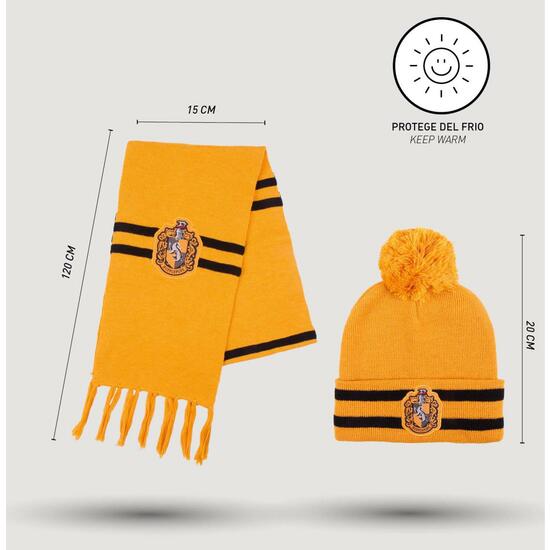 CONJUNTO 2 PIEZAS BUFANDA HARRY POTTER HUFFLEPUFF MUSTARD image 4