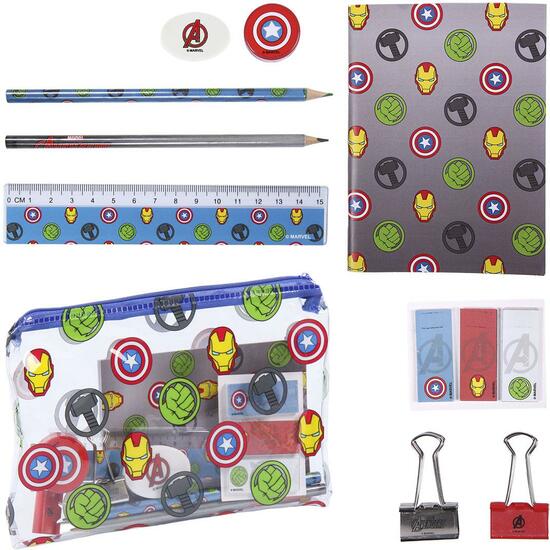 SET PAPELERÍA ESCOLAR AVENGERS GRAY image 0