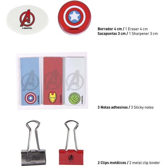 SET PAPELERÍA ESCOLAR AVENGERS GRAY image 3