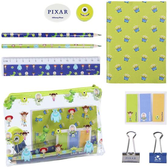 SET PAPELERÍA ESCOLAR PIXAR GREEN image 0