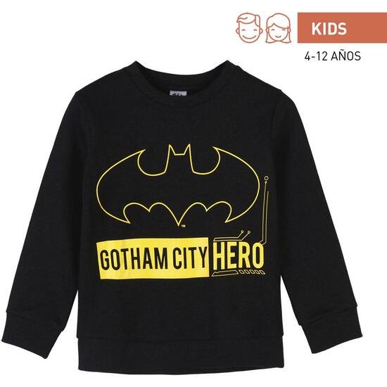 SUDADERA COTTON BRUSHED BATMAN BLACK image 0