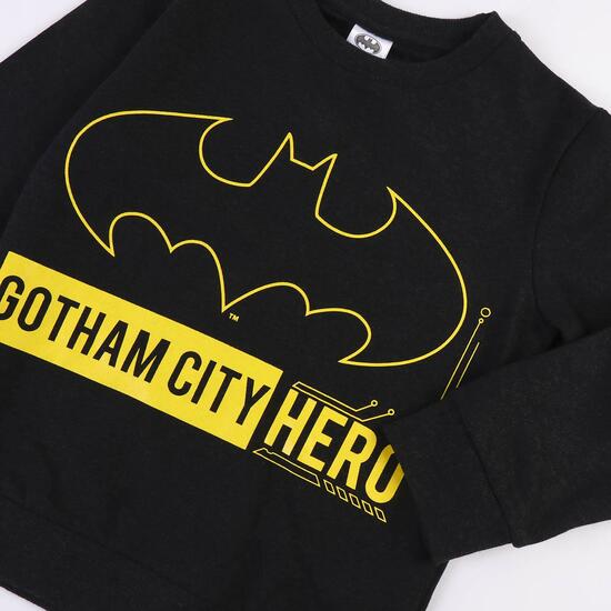 SUDADERA COTTON BRUSHED BATMAN BLACK image 2