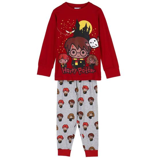 PIJAMA LARGO SINGLE JERSEY HARRY POTTER DARK RED image 0