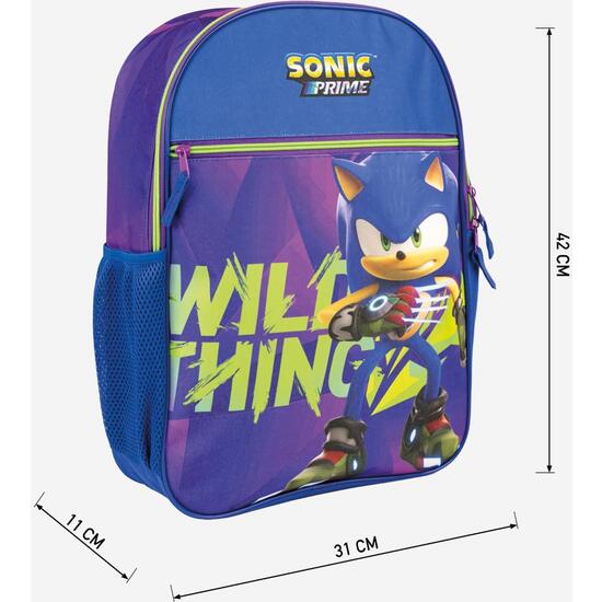 MOCHILA ESCOLAR MEDIANA PORTAMERIENDA SONIC PRIME BLUE image 2