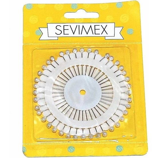 ALFILERES CABEZA PERLA BLANCO 40 UDS. image 0