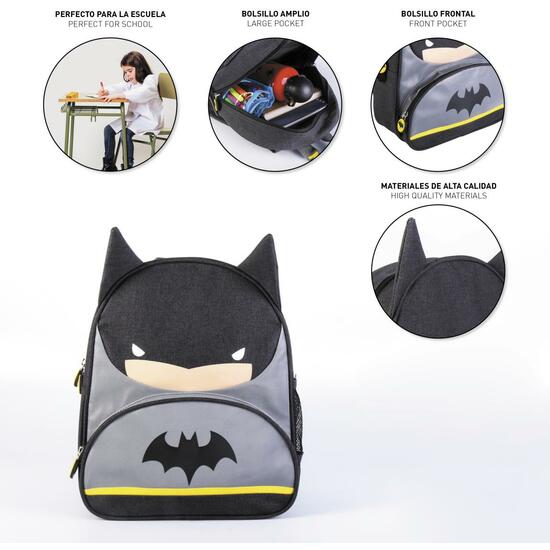 MOCHILA INFANTIL ESCOLAR BATMAN BLACK image 3