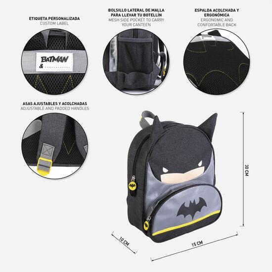 MOCHILA INFANTIL ESCOLAR BATMAN BLACK image 4