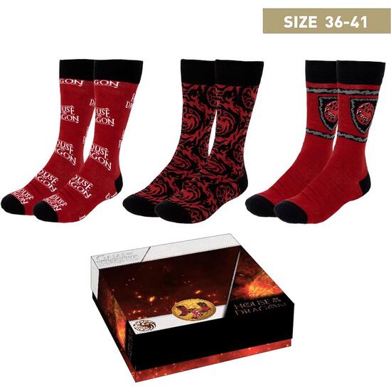 PACK CALCETINES 3 PIEZAS HOUSE OF DRAGON MULTICOLOR image 0