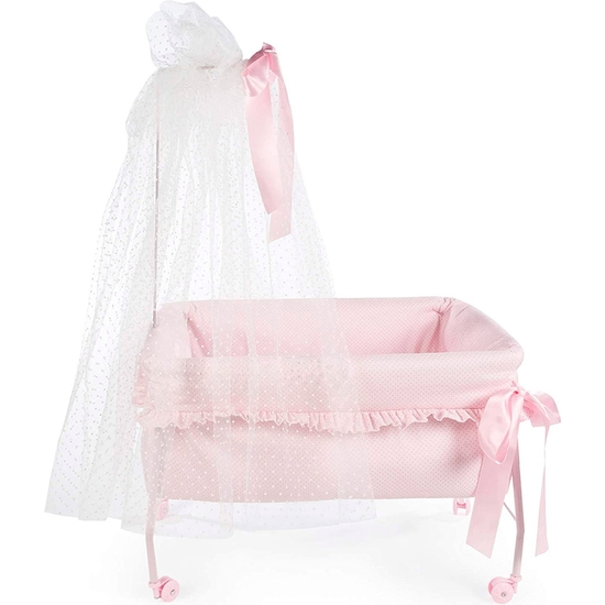 CUNA DOSEL MUÑECAS VINTAGE ROSA TOPOS 55X77X37 LA NINA image 2