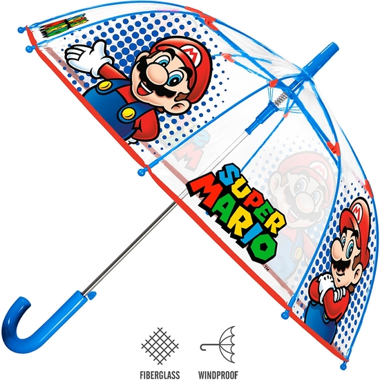 SÚPER MARIO PARAGUAS CAMPANA AUTOMÁTICO ANTIVIENTO 74 CM image 0