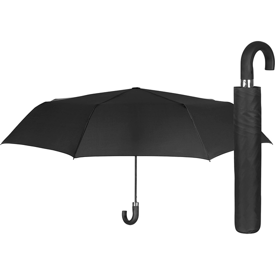 PARAGUAS PLEGABLE AUTOMÁTICO NEGRO CON PUÑO 95 CM image 1
