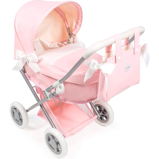 COCHE MUÑECA VINTAGE ROSA POLIPIEL image 0