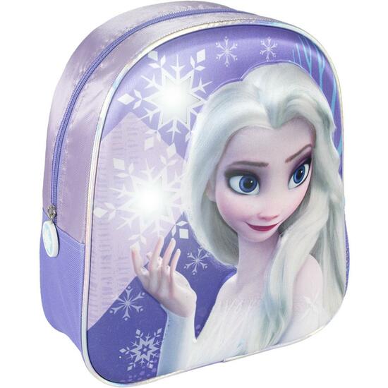 MOCHILA INFANTIL LUCES 3D FROZEN II PURPLE image 0