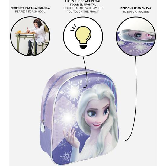 MOCHILA INFANTIL LUCES 3D FROZEN II PURPLE image 4