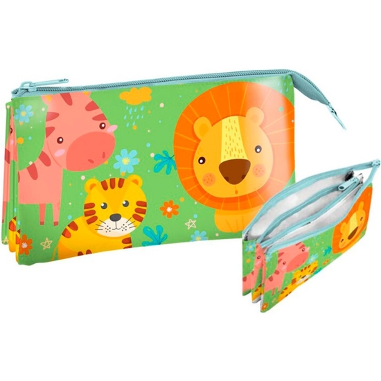 ANIMALES JUNGLA PORTATODO TRIPLE 22X13 CM image 0