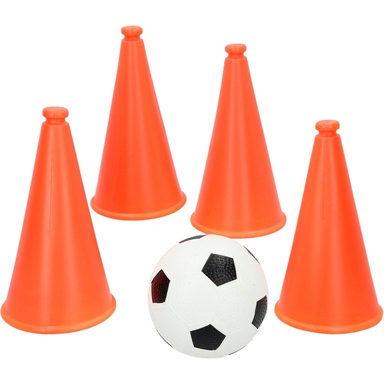 SET FÚTBOL 4 CONOS 24 CM Y BALÓN ENTRENAMIENTO image 0