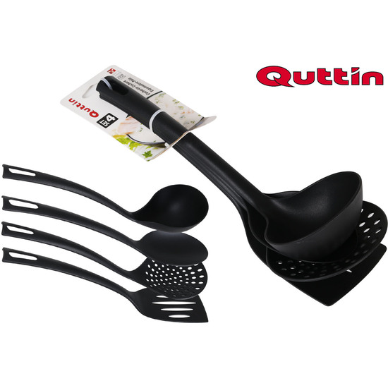 SET 4 UTENSILIOS NYLON QUTTIN NEGRO image 0