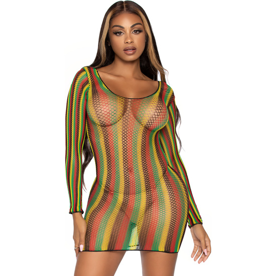 LEG AVENUE RASTA NET MINI DRESS image 0