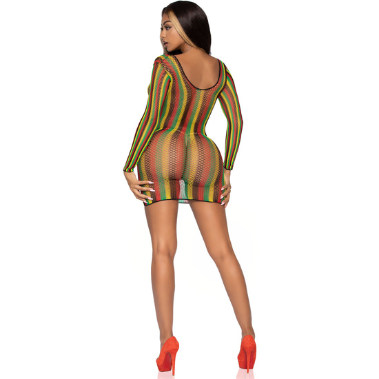 LEG AVENUE RASTA NET MINI DRESS image 1