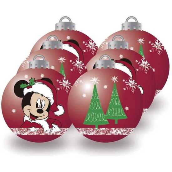 BOLAS NAVIDAD 8CM PACK 6 MICKEY MOUSE "HAPPY SMILES" image 0