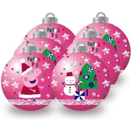 BOLAS NAVIDAD 8CM PACK 6 PEPPA PIG "COSY CORNER" image 0