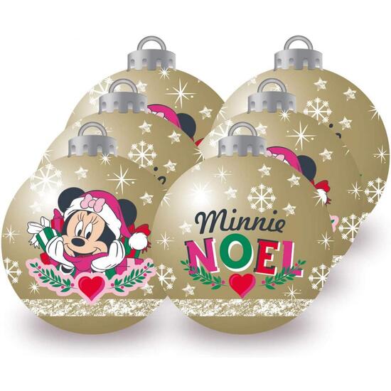 BOLAS NAVIDAD 8CM PACK 6 MINNIE MOUSE "LUCKY" image 0