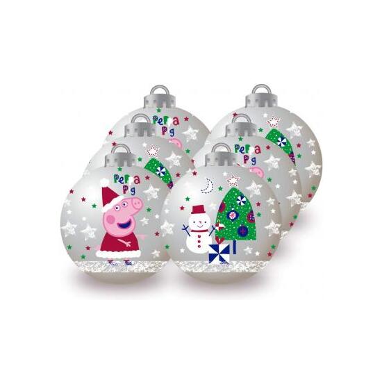 BOLAS NAVIDAD 8CM PACK 6 PEPPA PIG "COSY CORNER" image 0