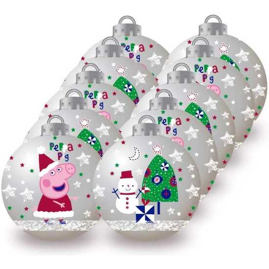 BOLAS NAVIDAD 6CM PACK 10 PEPPA PIG "COSY CORNER" image 0