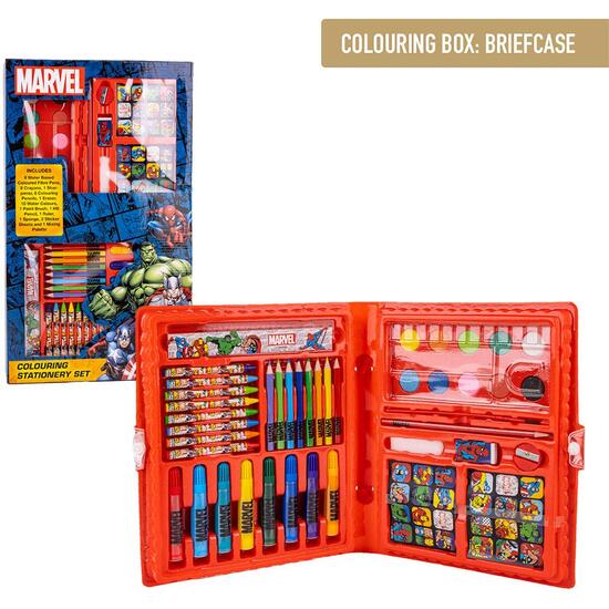 SET PAPELERÍA COLOREABLE CAJA MARVEL image 0