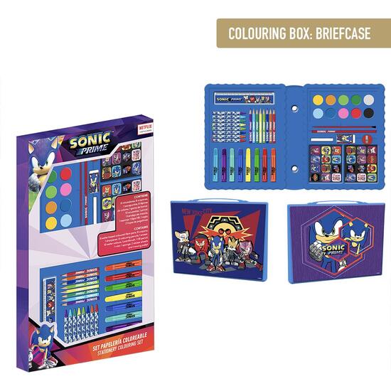 SET PAPELERÍA COLOREABLE CAJA SONIC PRIME image 0