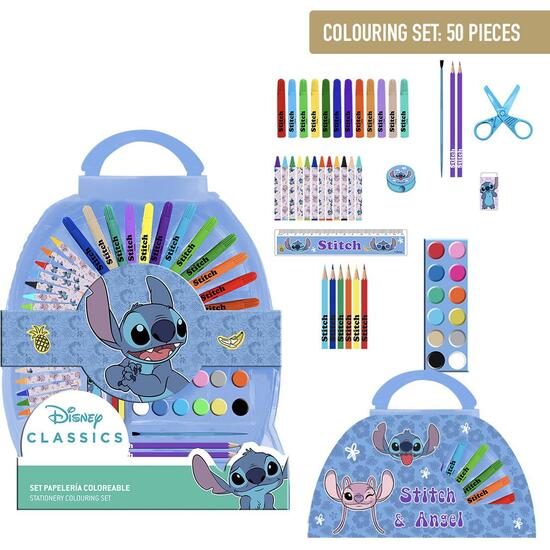 SET PAPELERÍA COLOREABLE 50 PIEZAS STITCH image 0
