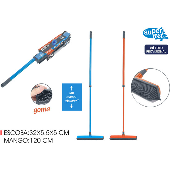 ESCOBA GOMA M/TELESCOPICO 120CM SUPERNET image 0