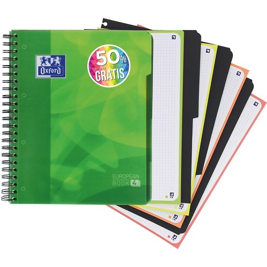 OXFORD MICRO A4 MICRO-PERFORATED NOTEPAD 120 MICRO-PERFORATED PLASTIC COVER 5 TABS image 0