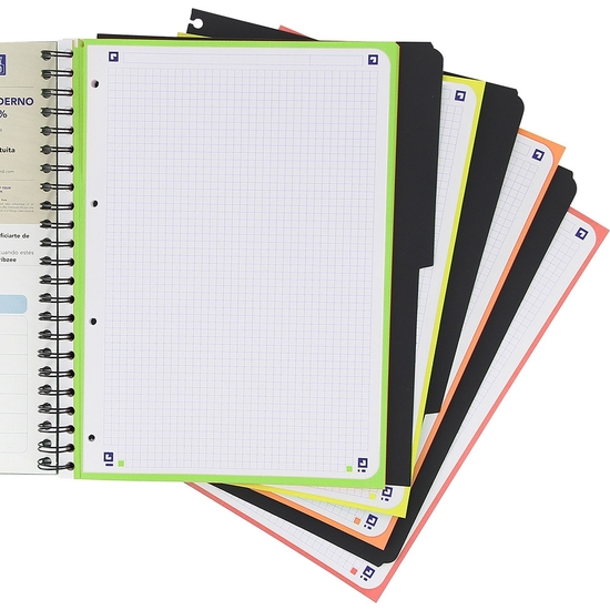 OXFORD MICRO A4 MICRO-PERFORATED NOTEPAD 120 MICRO-PERFORATED PLASTIC COVER 5 TABS image 2