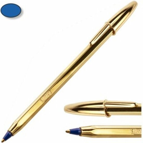 BOLÍGRAFO BIC CRISTAL SHINE ORO TINTA AZUL 1,0 MM. image 0