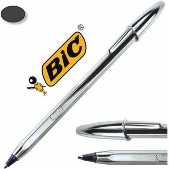 BOLÍGRAFO BIC CRISTAL SHINE PLATA TINTA NEGRO 1,0 MM. image 0