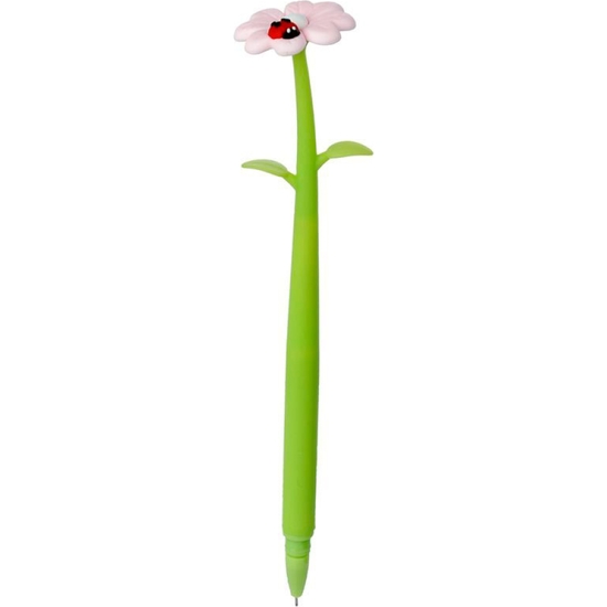 BOLÍGRAFO FLEXIBLE FLOR CON MARIQUITA image 0