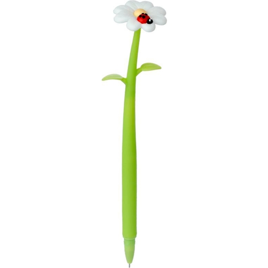 BOLÍGRAFO FLEXIBLE FLOR CON MARIQUITA image 1