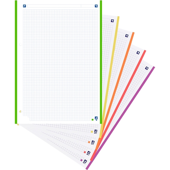 OXFORD A4 REFILL - 120 SHEETS 10 STRIPS 5 COLOURS GRID image 1