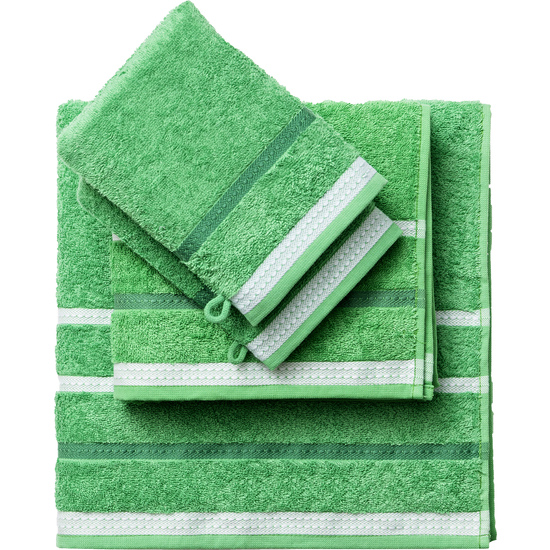 SET 4PC TOALLA DE BAÑO (1PC TOALLA 50X90 + 1PC TOALLA 70X140 CM + 2PC GUANTES DE DUCHA 15X21CM) 100% ALGODÓN 450GSM VERDE RAINBOW image 0